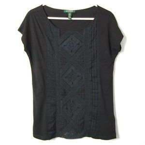 Lauren Ralph Lauren Black Short Sleeve Top
